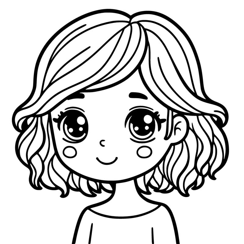 girl with short wavy hair