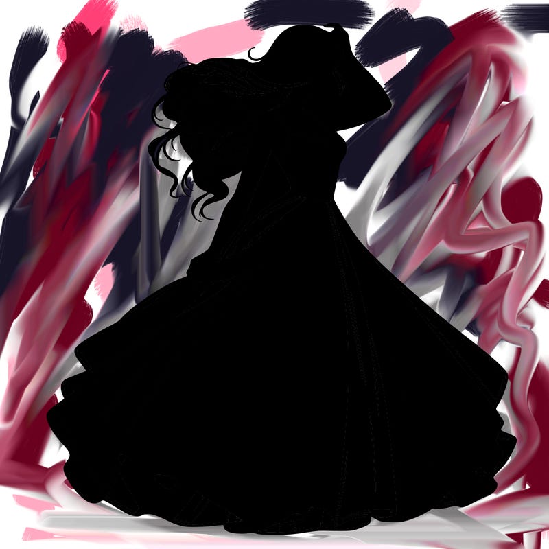 realistic woman with dress flowing in the wind