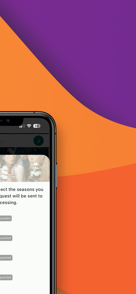 Phyn - Client for Jellyfin - Una captura de pantalla de la aplicación Phyn que muestra la interfaz de solicitud de medios para un servidor Jellyfin