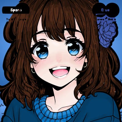 realistic spanish anime girl smiling