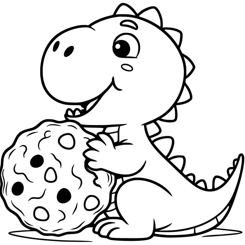 dino eating cookie