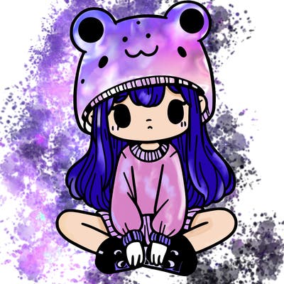 a girl wearing a frog hat and some frog socks