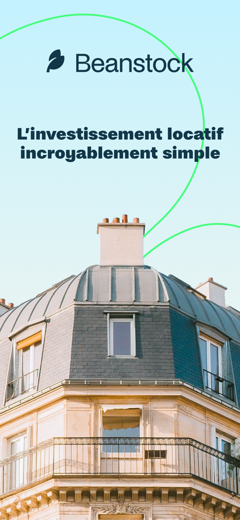 Beanstock app interface for rental property investment in France featuring a classic Parisian building