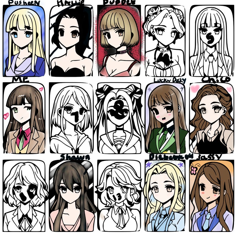 girls that look diffrent anime