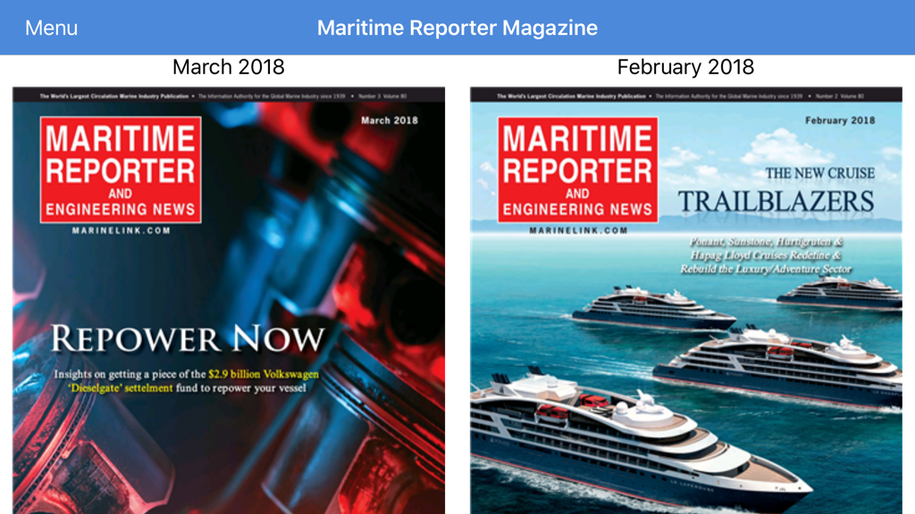Maritime Global News - Digital magazine covers for Maritime Reporter and Engineering News