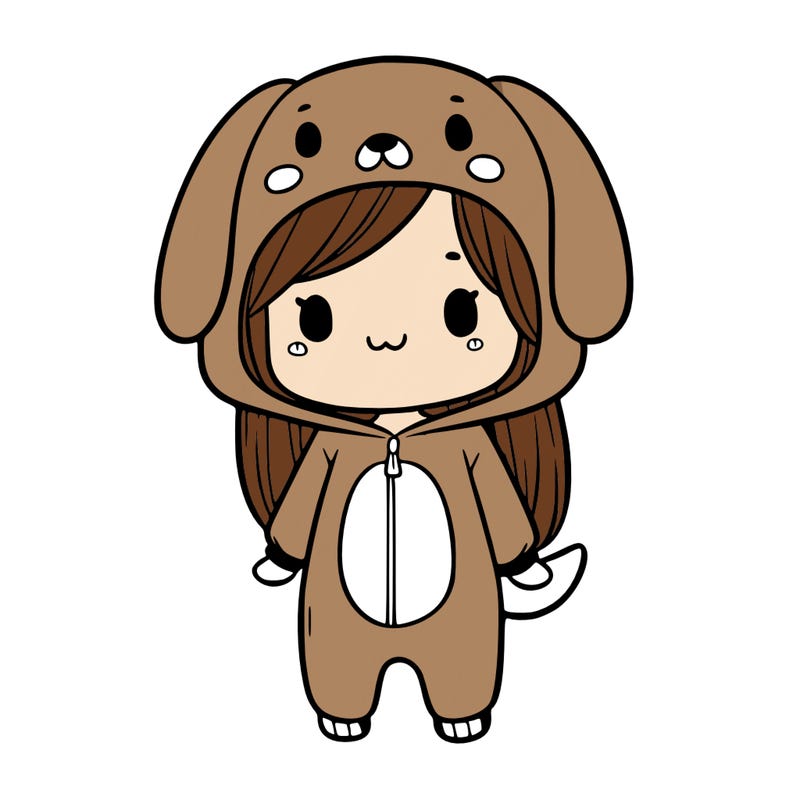 a girl in a dog wonesie