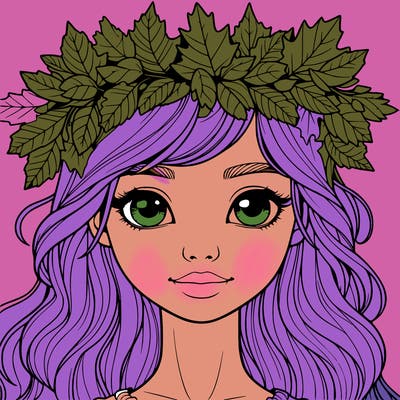 realistic girl with fall leaf crown