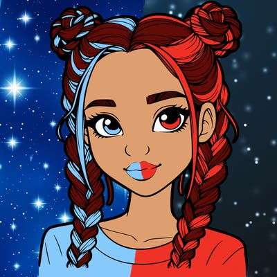 realistic girl with braids