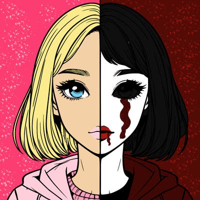 split realistic girl