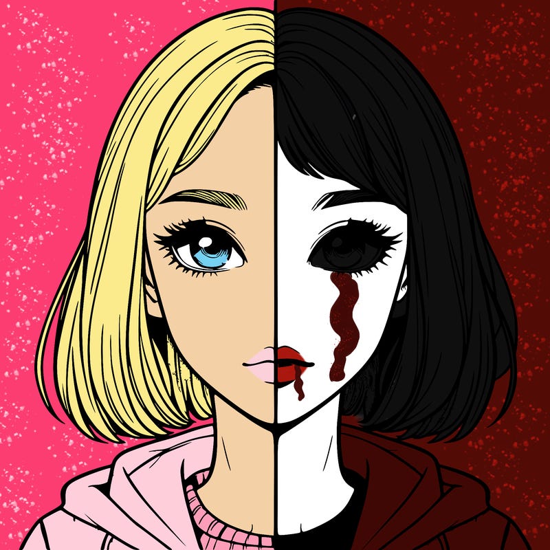 split realistic girl