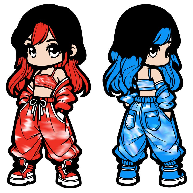 girl in crop top and baggy pants