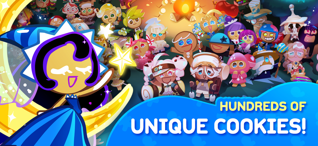 CookieRun: OvenBreak - A large and diverse group of colorful cookie characters gathered together in the CookieRun OvenBreak game