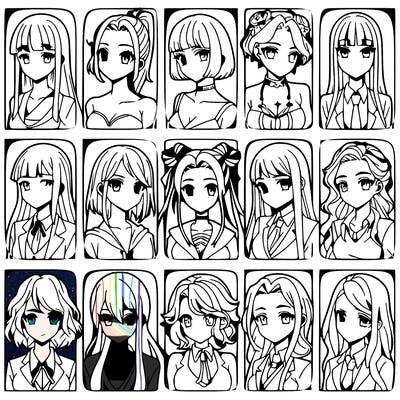 girls that look diffrent anime