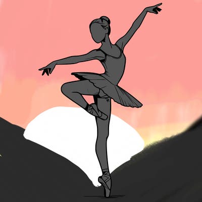 realistic person doing ballet