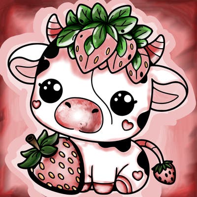 cute strawberry cow