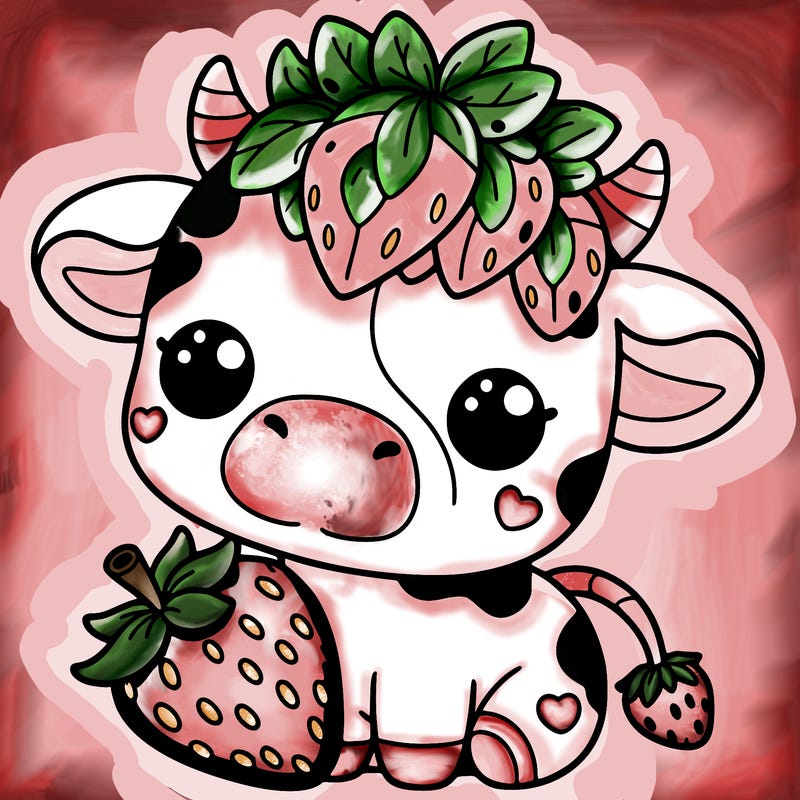 cute strawberry cow