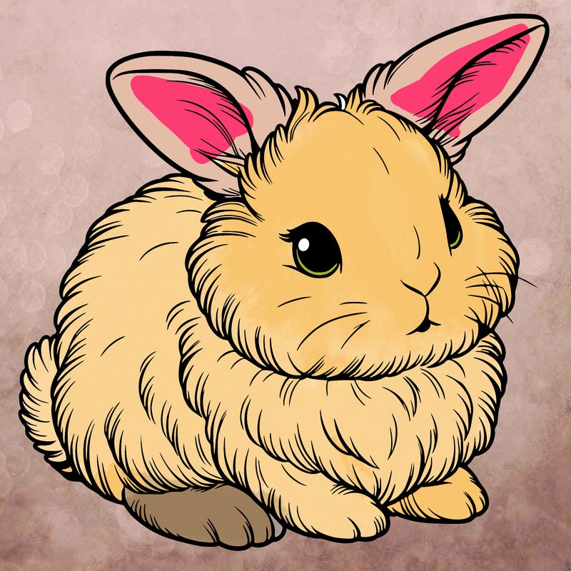 fluffy and cute realistic bunny