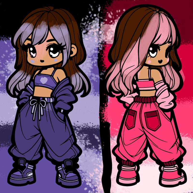 girl in crop top and baggy pants