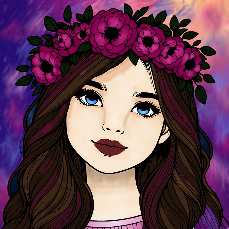 realistic girl with flower crown