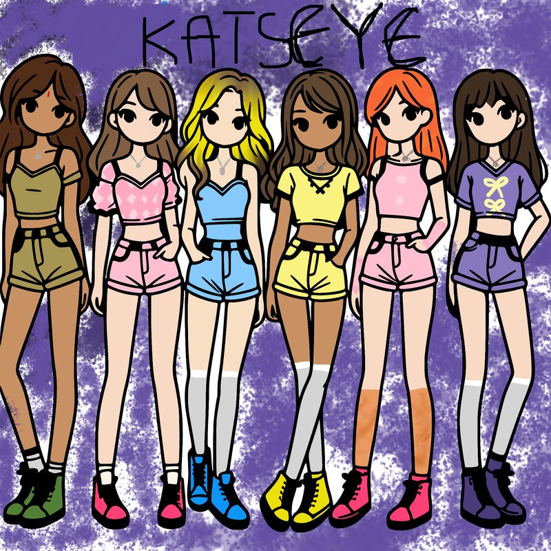 a group of girls wearing crop tops and shorts