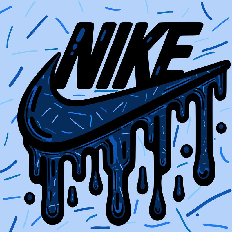 dripping nike logo