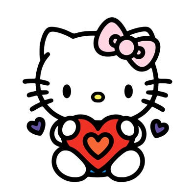 cute hello kitty with heart