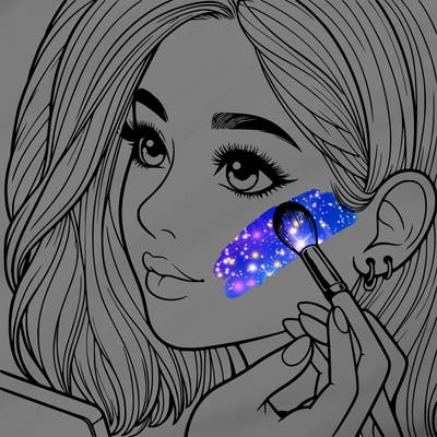 a realistic girl doing her makeup