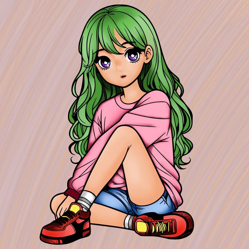 girl sitting realistic