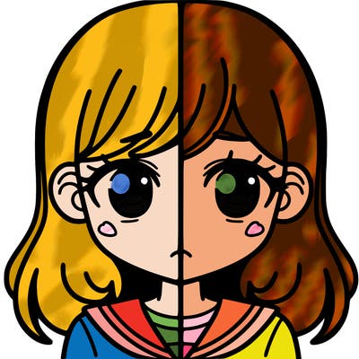a split of a girl