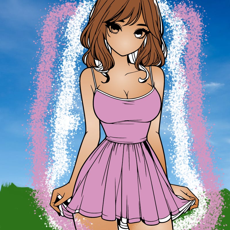 realistic girl in short dress