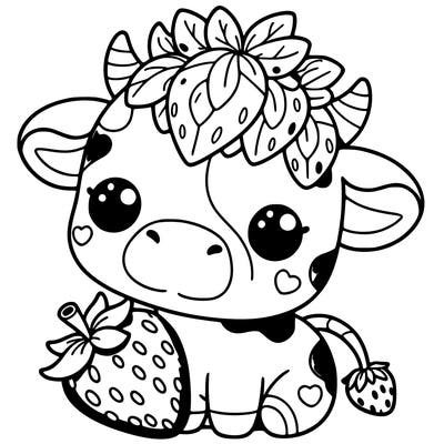 cute strawberry cow