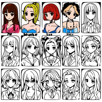 girls that look diffrent anime