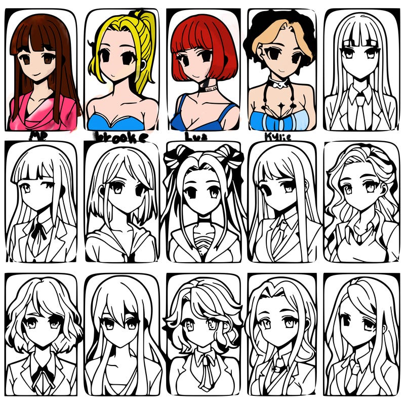 girls that look diffrent anime