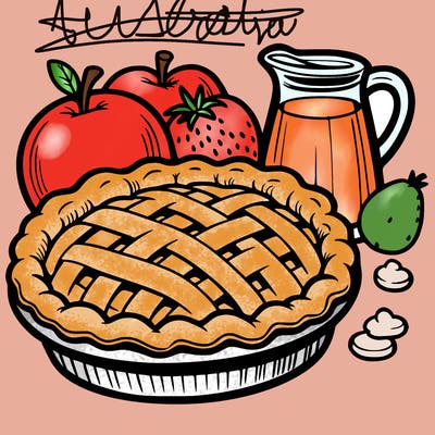 a pie of food