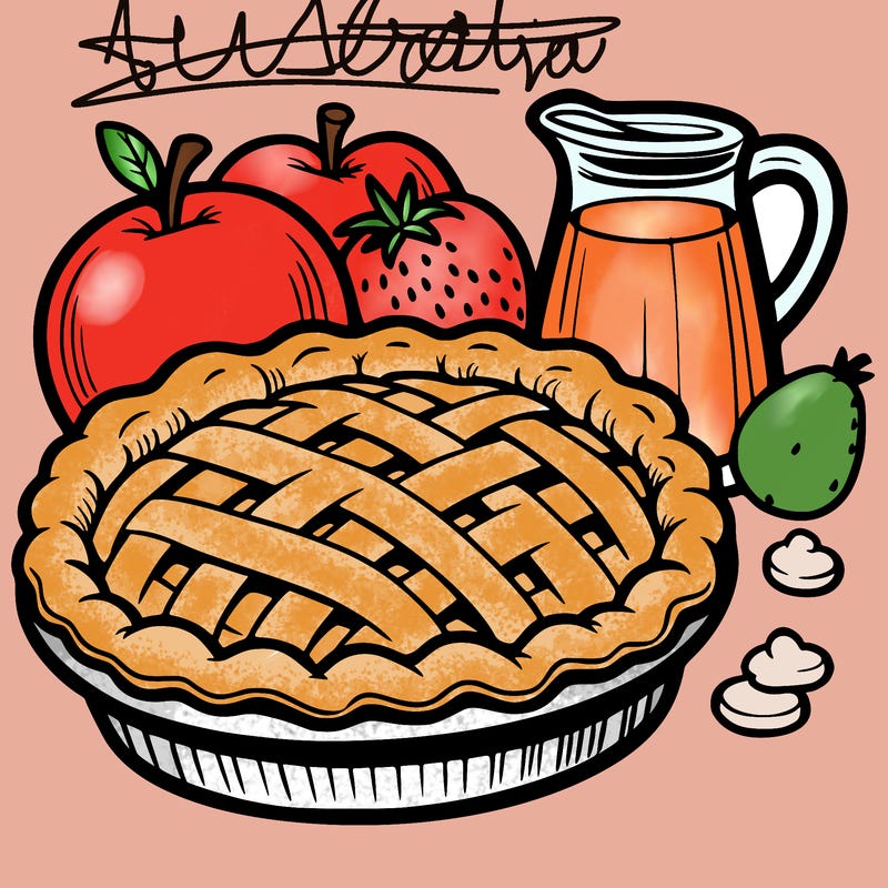 a pie of food