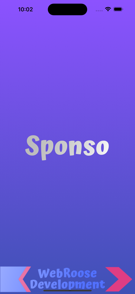 Sponso® - Creator Sponsorships - Sponso creator sponsorships app splash screen with logo on purple background