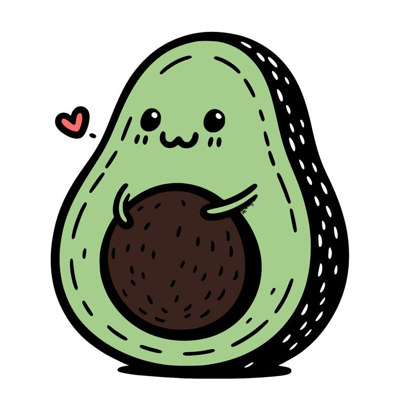 an avocado hugging an avocado