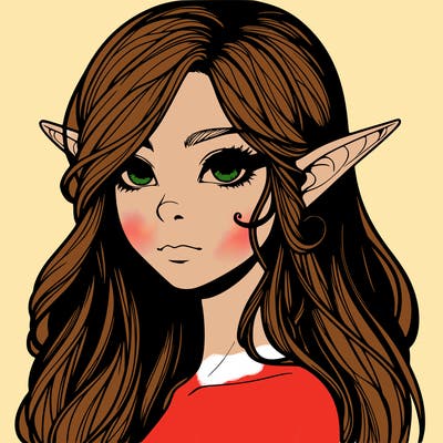 elf girl realistic dark fantasy