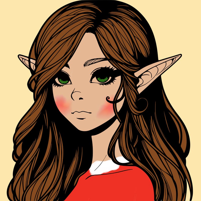 elf girl realistic dark fantasy