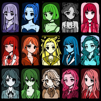 girls that look diffrent anime