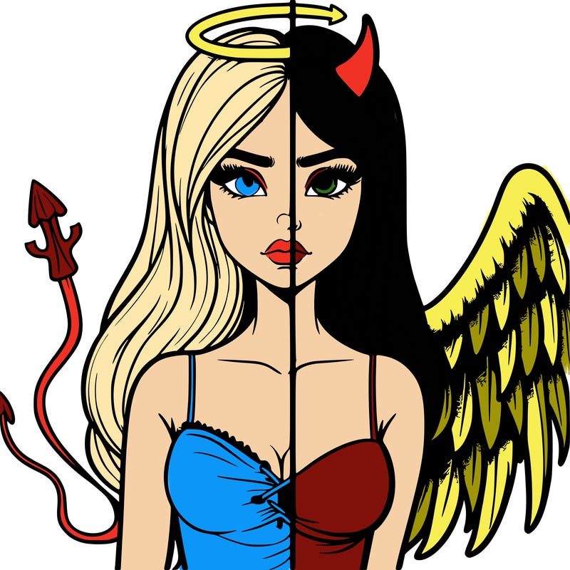 devil vs angel realistic girl