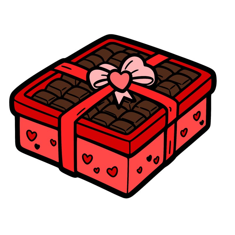 a box of chocolate for valentines day