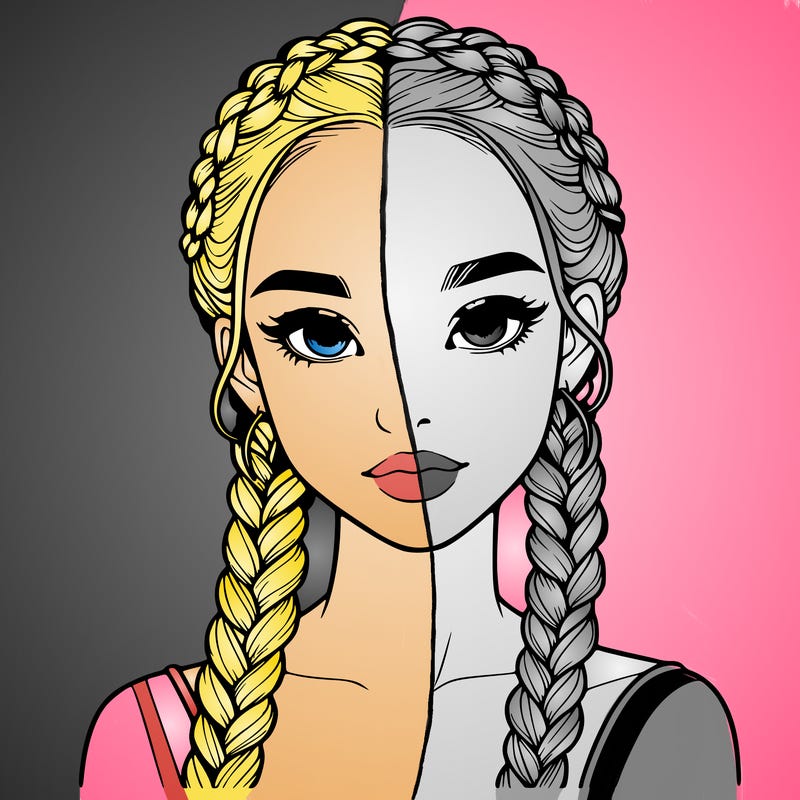 realistic girl with braids