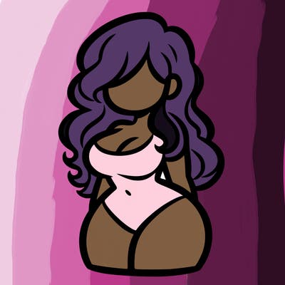 curvy woman with hair