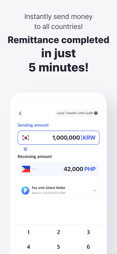 CROSS: REMIT & SHOP - CROSS app interface for instant money transfers from South Korea to the Philippines