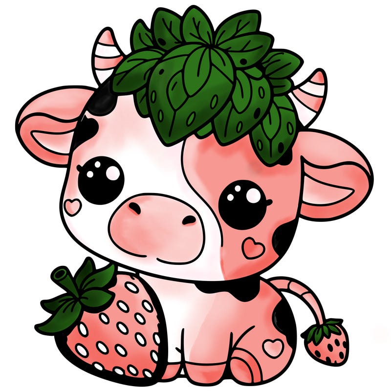 cute strawberry cow