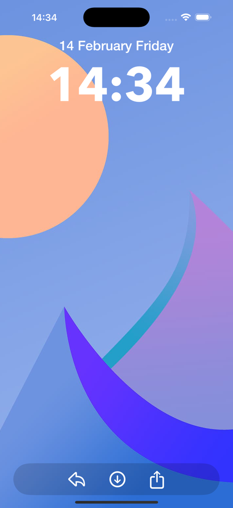 Walpium: Live Wallpapers 4K HD - Walpiumアプリのスクリーンショットで、iPhoneロック画面上のミニマリスト抽象壁紙プレビューが表示されています。