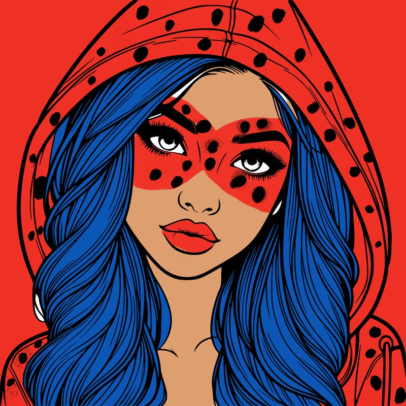 realistic beautiful girl with a hood on