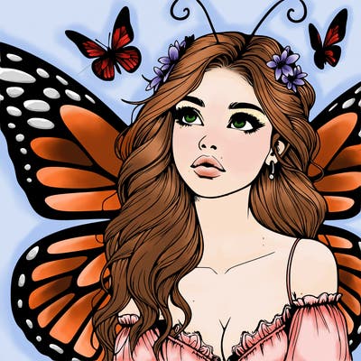 butterfly fairy realistic girl
