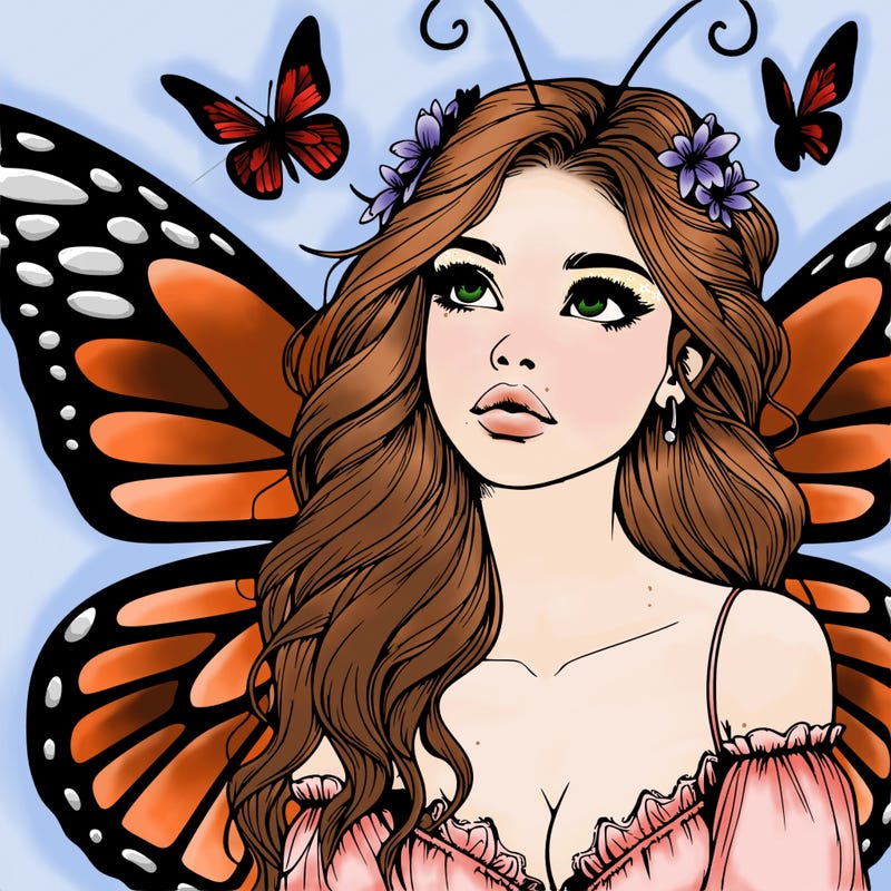 butterfly fairy realistic girl